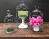 Chicken Wire Cloche Trio