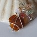 Brown Sea Glass Heart Pendant, Wire Wrapped Heart Pendant, Sweet Dreams