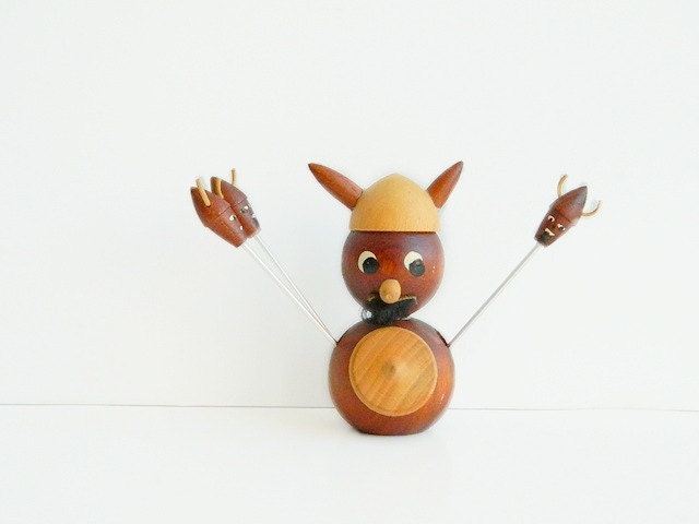 SALE:  danish modern teak viking hors d'oeuvres forks set