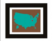 home is where the heart is - UNITED STATES - custom location heart map art print