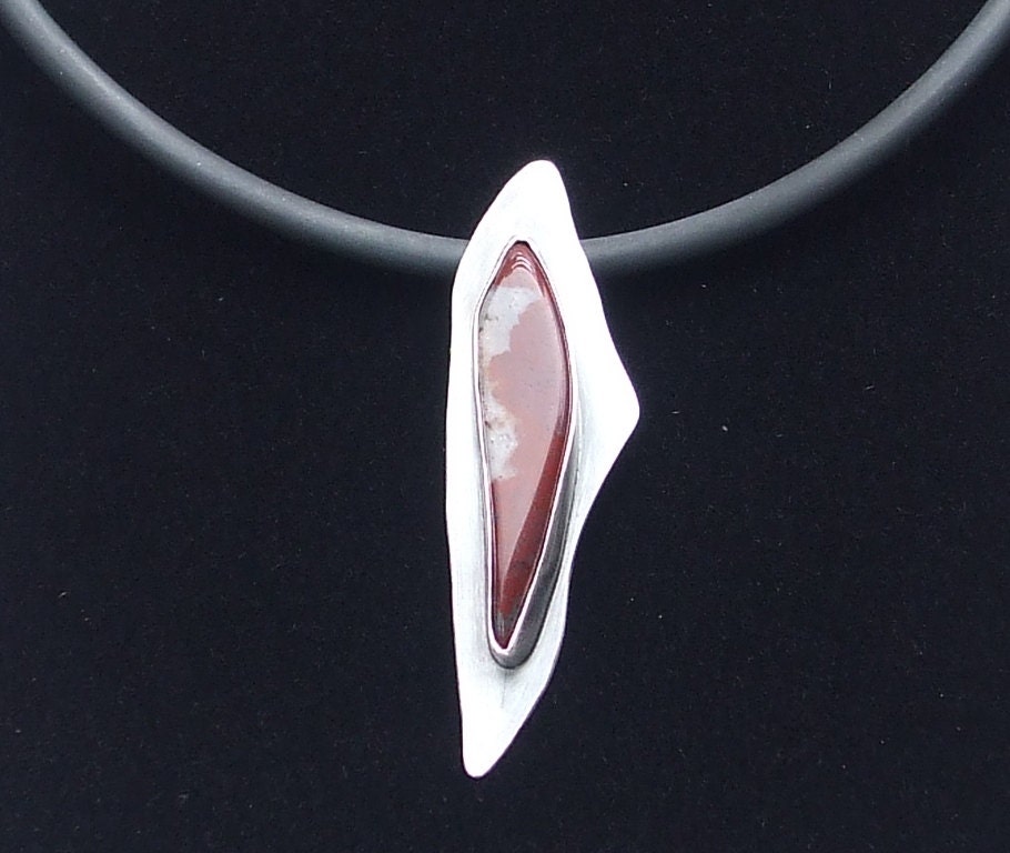 Red jasper pendant . One of a kind red jasper necklace. Red stone