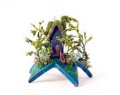 Under A Cajun Moon - Bayou Fairy House Upon a Star - Miniature Moss Covered Swamp House by Bewilder and Pine
