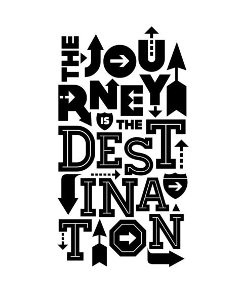 Bold Journey Quote, The Journey Is The Destination, School, Black, White, Travel, Graphics, Home Decor, Dorm, Outdoors, Faith, Purpose