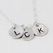 Three Tiny Silver Initial Disc Necklace, Mother's Day Necklace, Initial Necklace, Personalized Initial Jewelry