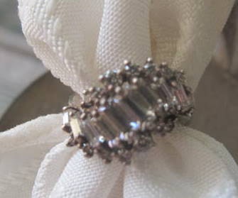 Sterling Ring with Baguette Rhinestones