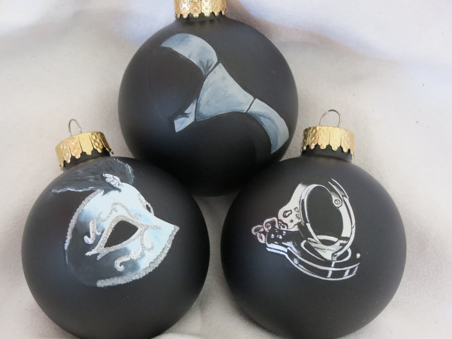 Fifty shades of Grey ornaments, 50 shades of grey, inspired ornament set