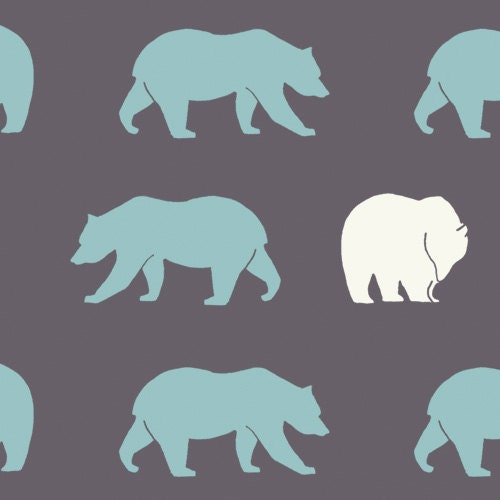 Birch CAMP MODERN -Bears shadow- Organic Cotton Fabric- Check Out These Shipping Rates