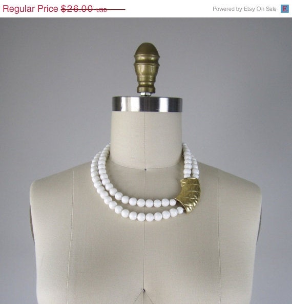 20% off SALE Vintage Statement Necklace // 1960s Asymmetrical Pendant Necklace