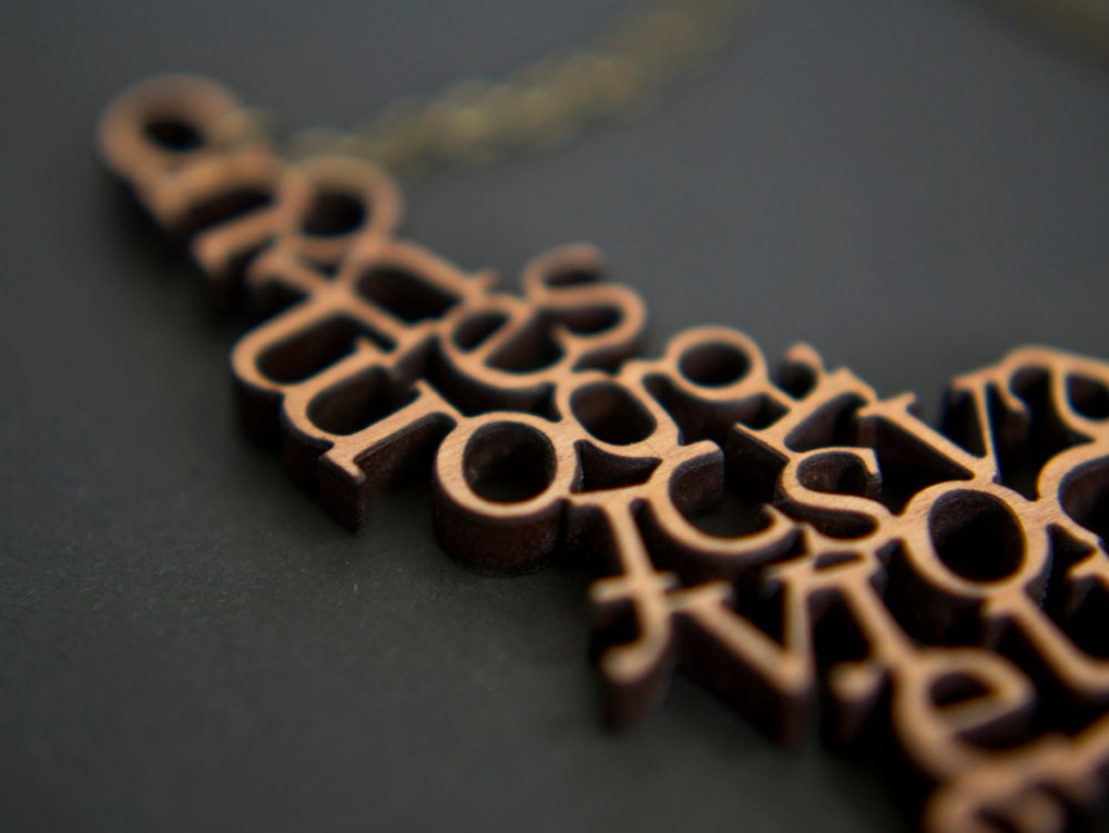 Modern Wooden Alphabet Necklace