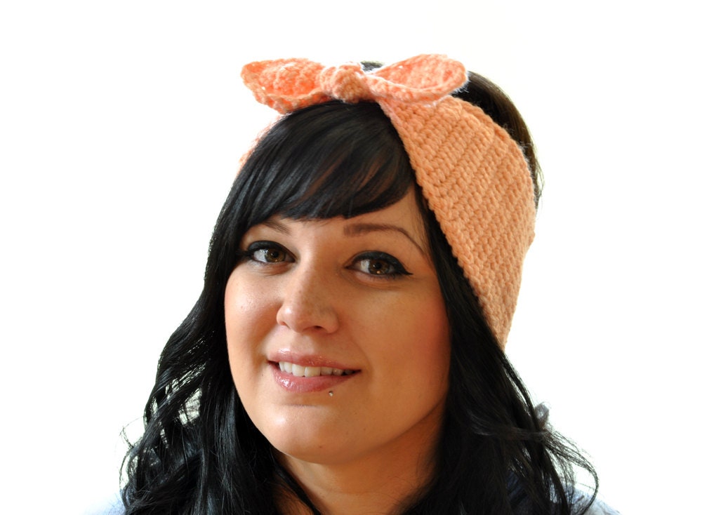 The Bombshell - Crochet Winter Headband Retro Bandana Tie Headscarf Pick your Color