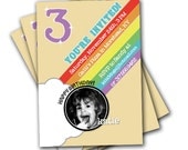 12 Kids' Rainbow Birthday Invitations OR Digital File