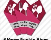 6 Custom or Invite-Matching Paper Napkin Rings
