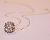 Rose Gold Pave Bead Necklace