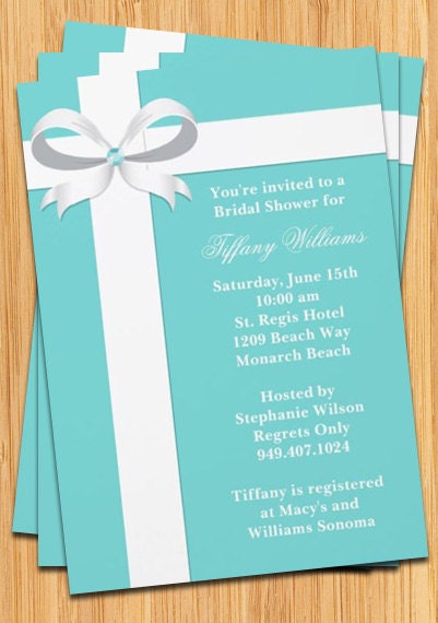 Bridal Shower Invitation Tiffany with Ribbon Il_570xn