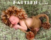 PATTERN - Jungle Lion Hat and Diaper Cover Set -  Crochet PDF Pattern for 3 sizes