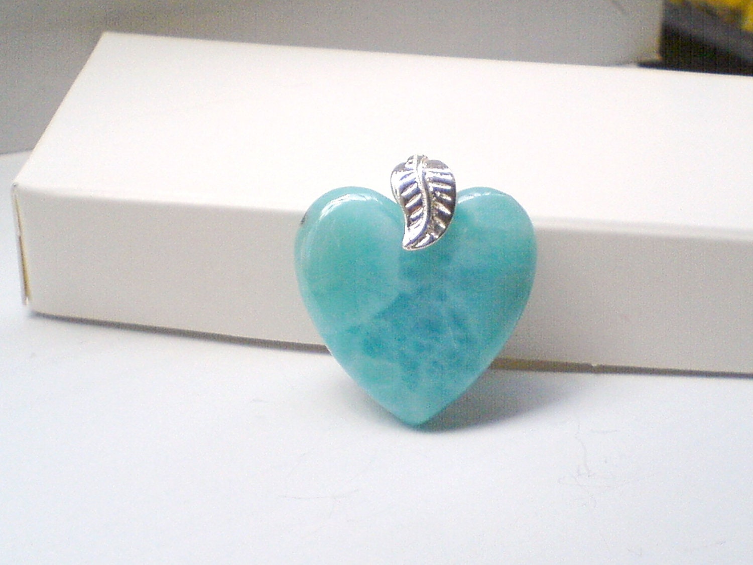 Turquoise Larimar Blue Heart Amazing piece Fall fashion