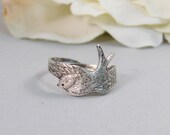 Wrapped Sparrow,Ring,Silver,Twig,Branch, Ring,Antique Ring,Silver Ring,Woodland,Wedding,Bridesmaid. Handmade jewelery by valleygirldesigns.