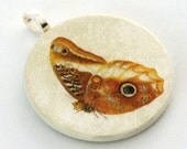 Pendant, Butterfly in Flight, Handmade Decoupaged, FREE SHIPPING