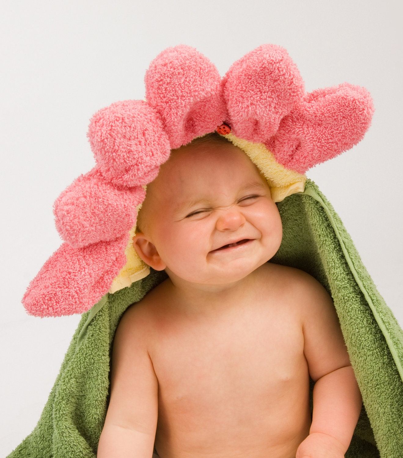 PERSONALIZED Pink Flower Hooded Towel