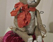 Little bear - papier mache- folk art- handmade art doll- folk art- ooak doll