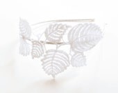 White Lace Leaves Headband - Bridal Headband - Bridesmaid Fascinator - Nature Hair Accessory For Her