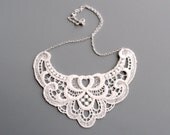 Ivory Lace Collar Necklace - Adora - Lace Bridal Necklace - Bridesmaid Gift