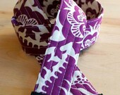 Grape Heirloom SLR Camera Strap with Genuine Leather Ends - Free Shipping