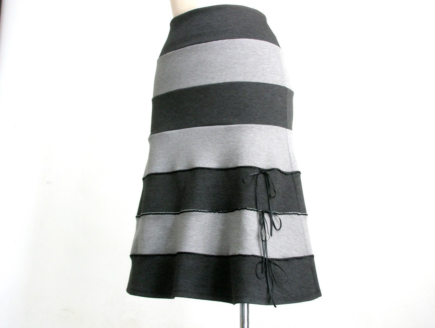 Striped skirt, long bell skirt, aline skirt, plus size skirt  - elegant and romantic, made to measure
