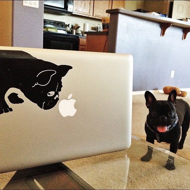 French Bulldog Sniffs Decal Macbook Apple Laptop