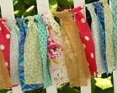 Burlap Lace and Color Rag Tie Bunting by Emily Ann's Kloset