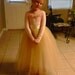 Flower Girl tutu in champagne and honey beige tulle sashed with ivory satin.