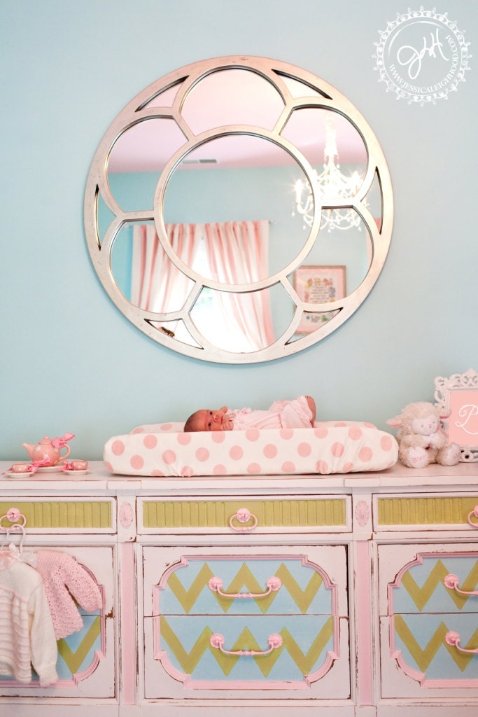 Custom Painted Vintage Chevron Dresser MADE TO ORDER
