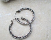 braided hoop earrings in mix metal