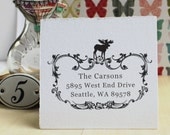 Custom Rubber Address Stamp - Eco Mount - Decorative Moose