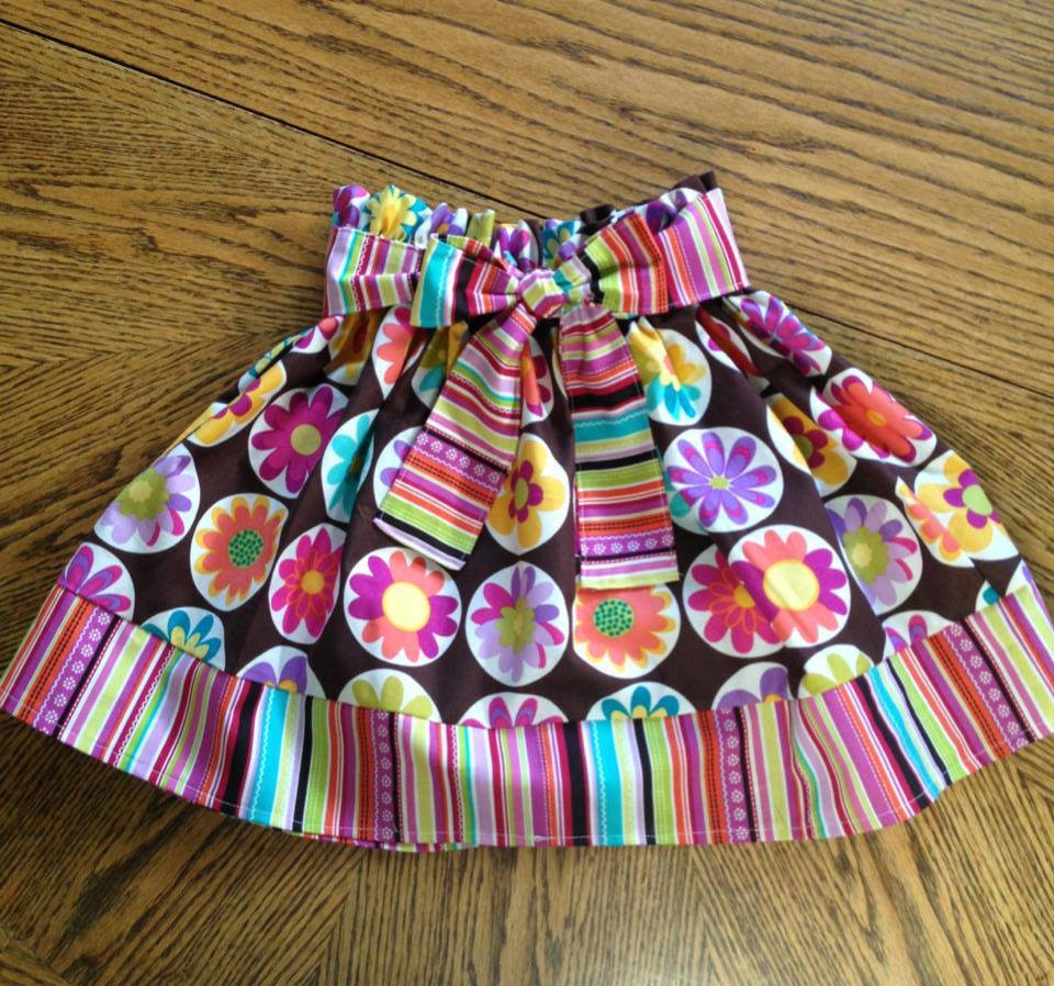 Girls Skirt Girls Flower Skirt with Sash