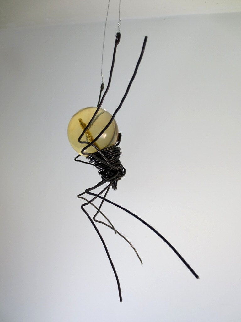 Pale Peach Sun Catcher Window Spider Hanging Art, Made to Order