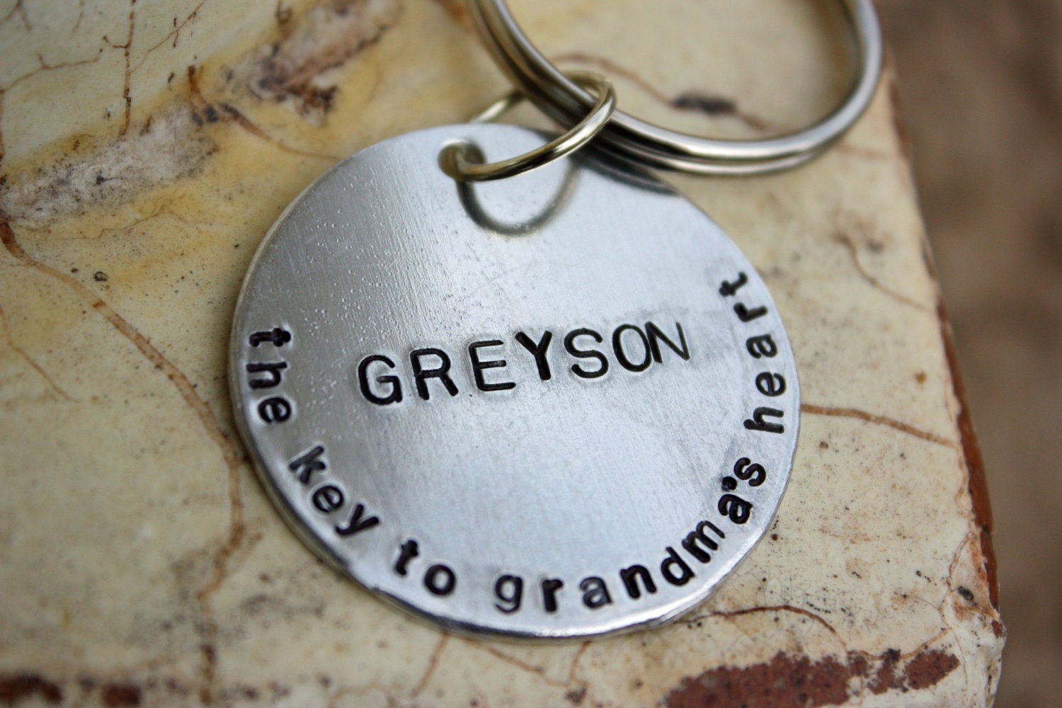 Custom key chain -- Key to Grandma's/Grandpa's/Mom's/Dad's heart