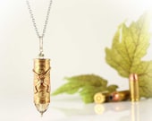Bullet Necklace, Spiral Etched 45 Colt, Crossed Pistols, Sterling Silver Accents