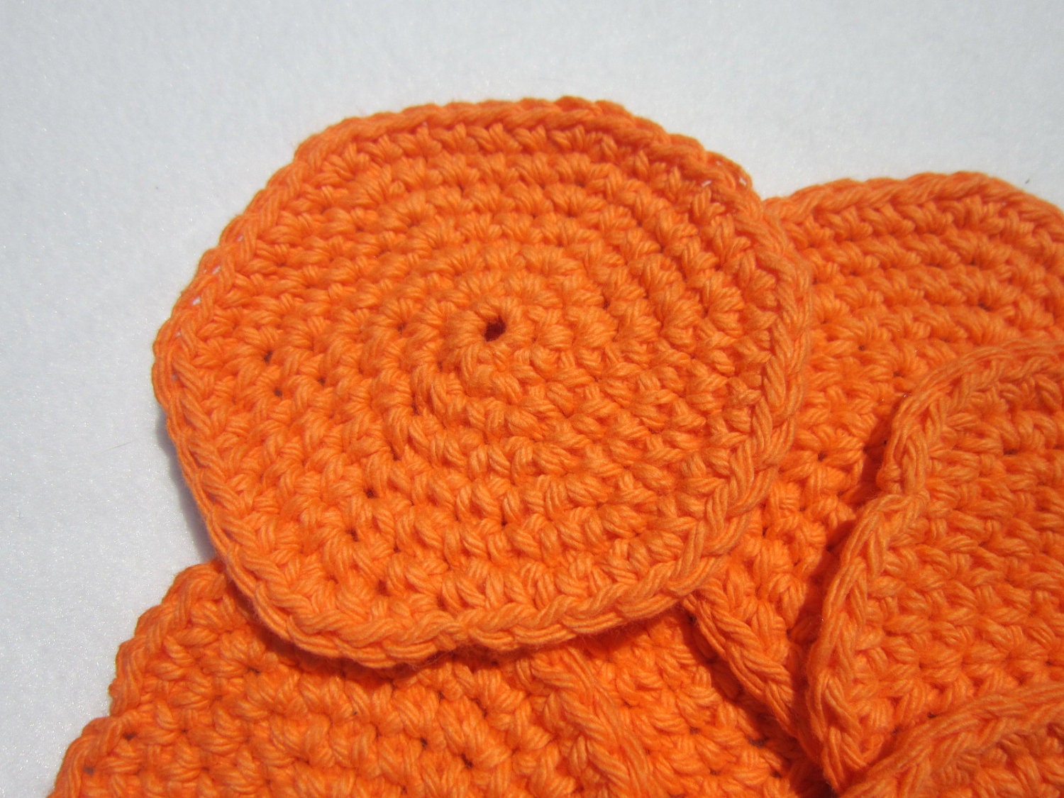 Cotton Facial Cloths or Make Up Removers Facial Scrubbies in Orange