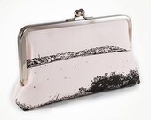 ON SALE - was 70 now 50 - Soft champagne pink clutch with Bondi landscape