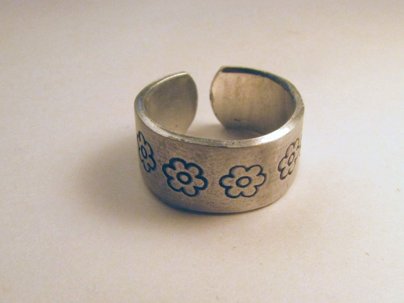 Customizable, Aluminum Adjustable Ring - 3/8" wide - Your Choice of Design/Text