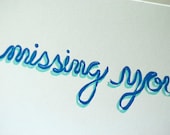 Missing You Letterpress card - Ribbon