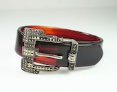 Vintage Judith Jack Sterling Marcasite Lucite Tortoise Buckle Bangle Bracelet