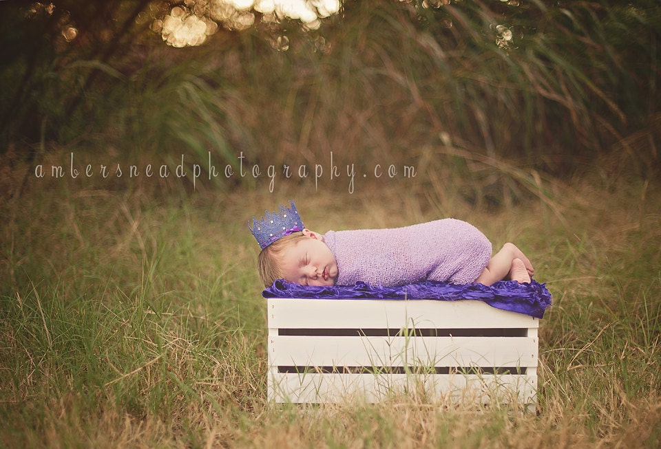 Boutique Queen of Bling Purple Bow BLING Newborn Photo Prop Crown