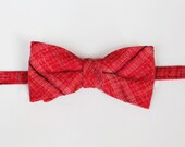 Thierry - Red Plaid Wool Bow Tie