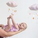 My Sweet Heart Cloud Mobile - limited edition fabric sculpture decoration for nursery in pink. orange, lavender, and white