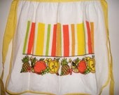 Vintage 70s citrus colors fruit apron - FREE shipping worldwide