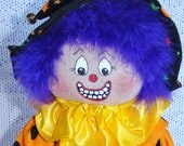 Halloween 1950's Style Trick or Treat Clown Cloth Doll