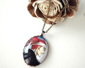 Manga / Anime Pendant Necklace - Bleach - Renji Abarai - Glass Jewelry - Handmade Recycled