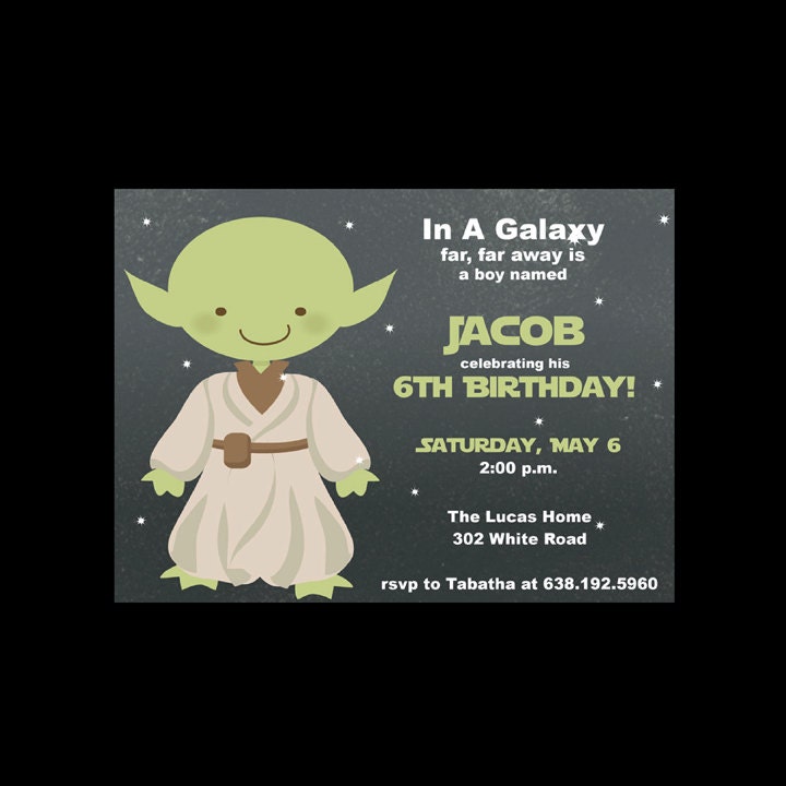 yoda birthday invitation